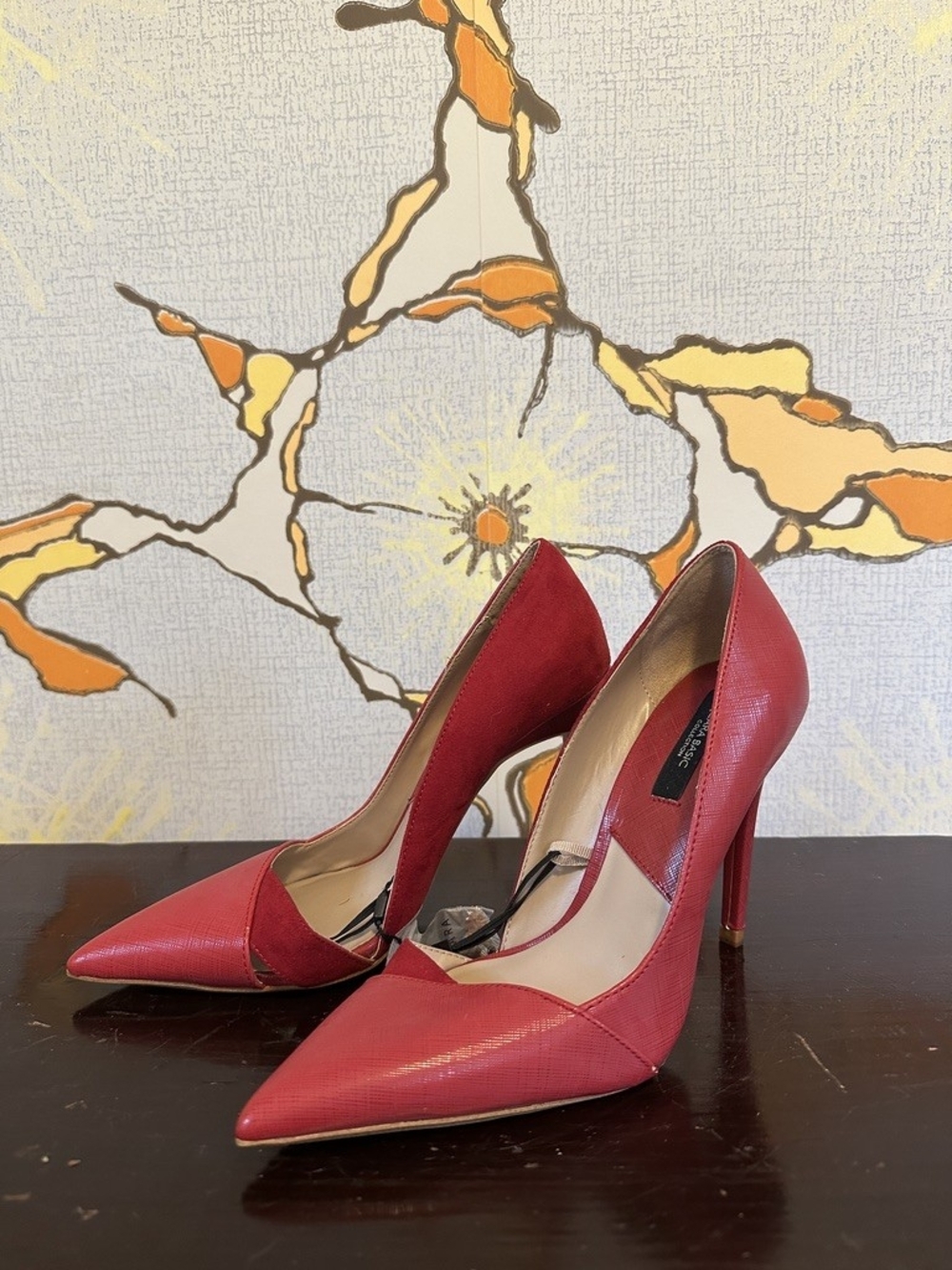 New! Zara Red Pointed-Toe Stiletto Pumps Sz 6 (Euro 36)